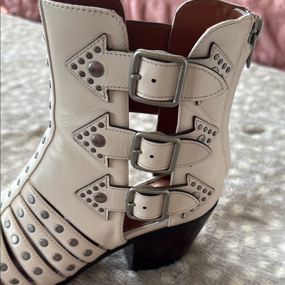 Coach White Ankle Boots with Silver Accents - Picture 4 of 5